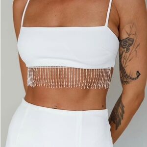 Selfie Leslie NWT Diamond Fringe top & skirt (2 pieces)